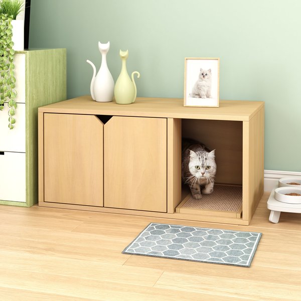 Way Basics zBoard Paperboard Modern Enclosed Cat Litter Box, Natural slide 1 of 9