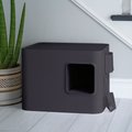 Meowy Studio Loo Enclosed Cat Litter Box Concealment, Charcoal Grey