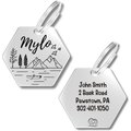 PawFurEver Hexagon Personalized Dog ID Tag, Silver, Tahoe