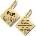 PawFurEver Diamond Personalized Dog ID Tag, Gold, Wildflower