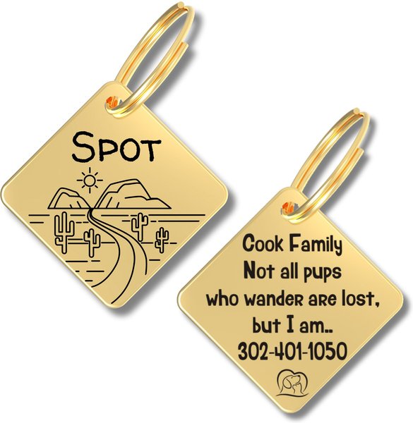 PawFurEver Diamond Personalized Dog ID Tag, Gold, Arizona slide 1 of 9