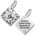 PawFurEver Diamond Personalized Dog ID Tag, Silver, Fly High