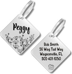 PawFurEver Diamond Personalized Dog ID Tag, Silver, Wildflower slide 1 of 8