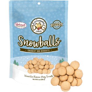 Exclusively Dog Cookies Snowballs Vanilla Flavor Dog Treats, 6-oz bag