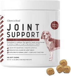 Chew + Heal Hip & Joint Dog Supplement, 120 count