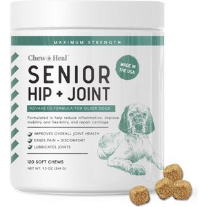 Chew + Heal Senior Hip & Joint Dog Supplement, 120 count