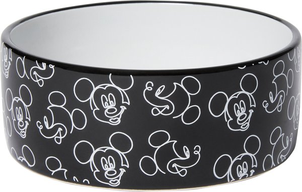 Disney Mickey Mouse Black & White No-Skid Ceramic Dog & Cat Bowl, 1.5 Cup slide 1 of 6