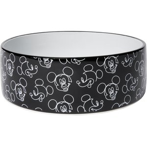 Disney Mickey Mouse Black & White No-Skid Ceramic Dog & Cat Bowl, Large: 8 cup