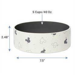Disney Mickey Mouse Watercolor Silhouette No-Skid Ceramic Dog & Cat Bowl, Medium: 5 cup slide 2 of 6