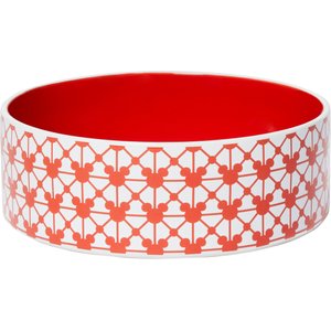 Disney Mickey Mouse Red Deco Non-Skid Ceramic Dog Bowl, 5 Cup