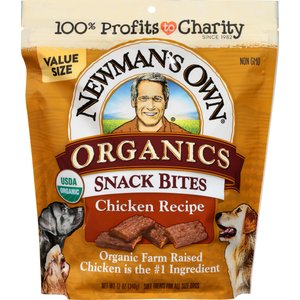Newman's Own Organics Snack Bites Chicken Recipe Grain-Free Dog Treats, 12-oz bag