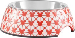 Disney Mickey Mouse Red Deco Stainless Steel & Melamine Dog & Cat Bowl, Small: 1.5 cup