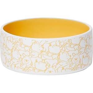 Disney Winnie the Pooh Yellow No-Skid Ceramic Dog & Cat Bowl, Small: 1.5 cup