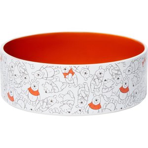 Disney Winnie the Pooh Non-Skid Ceramic Dog Bowl, Orange, 5 cups