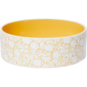 Disney Winnie the Pooh Yellow No-Skid Ceramic Dog & Cat Bowl, Medium: 5 cup