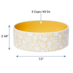 Disney Winnie the Pooh Yellow No-Skid Ceramic Dog & Cat Bowl, Medium: 5 cup slide 2 of 6