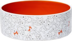 Disney Winnie the Pooh Orange No-Skid Ceramic Dog & Cat Bowl, Large: 8 cup