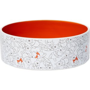 Disney Winnie the Pooh Orange No-Skid Ceramic Dog & Cat Bowl, Large: 8 cup