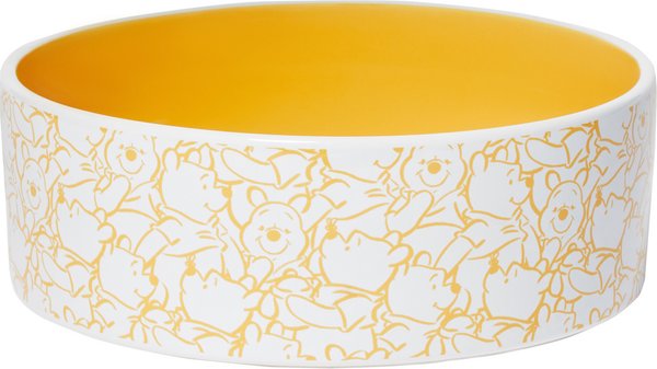 Disney Winnie the Pooh Yellow No-Skid Ceramic Dog & Cat Bowl, Large: 8 cup slide 1 of 6