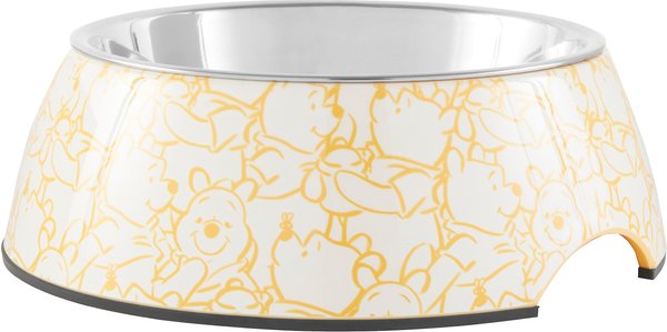 Disney Winnie the Pooh Yellow Stainless Steel & Melamine Dog & Cat Bowl, Medium slide 1 of 5