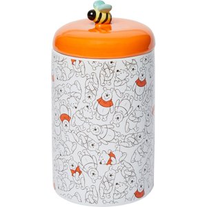 Disney Winnie the Pooh Orange Ceramic Dog & Cat Treat Jar, 3.75 Cup