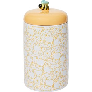 Disney Winnie the Pooh Yellow Ceramic Dog & Cat Treat Jar, 3.75 Cup