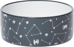 STAR WARS Navy Constellations No-Skid Ceramic Dog & Cat Bowl, Small: 1.5 cup