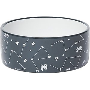 STAR WARS Navy Constellations No-Skid Ceramic Dog & Cat Bowl, Small: 1.5 cup