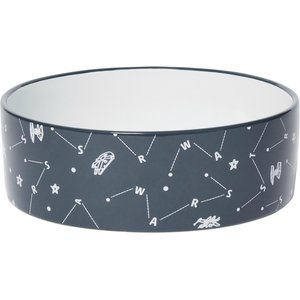 STAR WARS Navy Constellations No-Skid Ceramic Dog & Cat Bowl