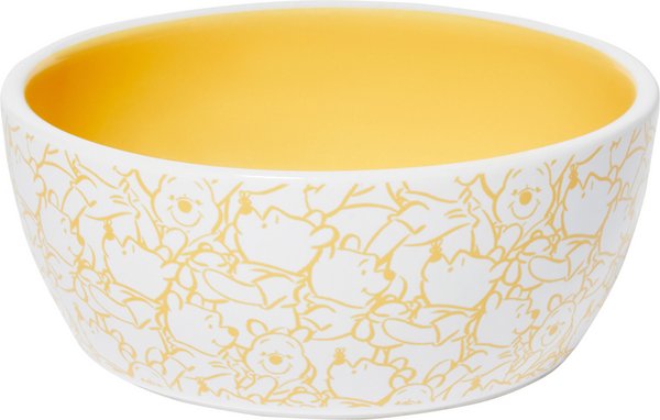 Disney Winnie the Pooh Non-Skid Ceramic Cat Bowl, Yellow, 1 Cup slide 1 of 5
