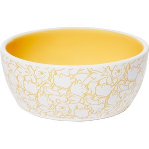 Disney Winnie the Pooh Non-Skid Ceramic Cat Bowl, Yellow, 1.25 Cups