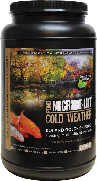 Microbe-Lift Legacy Cold Weather Floating Pellets with Wheat Germ Koi & Goldfish Food, 2.25-lb jar slide 1 of 5