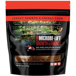 Microbe-Lift Legacy Growth & Energy Floating Pellets with Color Enhancer Koi & Goldfish Food, 12-oz jar