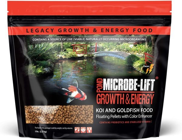 Microbe-Lift Legacy Growth & Energy Floating Pellets with Color Enhancer Koi & Goldfish Food, 5.25-lb tub slide 1 of 5