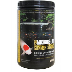 Microbe-Lift Legacy Summer Staple Floating Pellets with Color Enhancer Koi & Goldfish Food, 10-oz jar