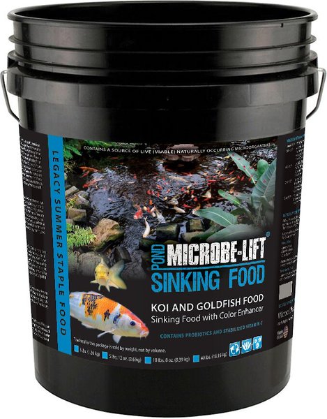 MICROBE-LIFT Pond Sinking Pellets Koi & Goldfish Food, 18.5-lb bucket ...