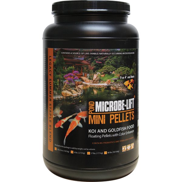 MICROBE-LIFT Pond Mini Pellets Koi & Goldfish Food, 2.25-lb jar - Chewy.com