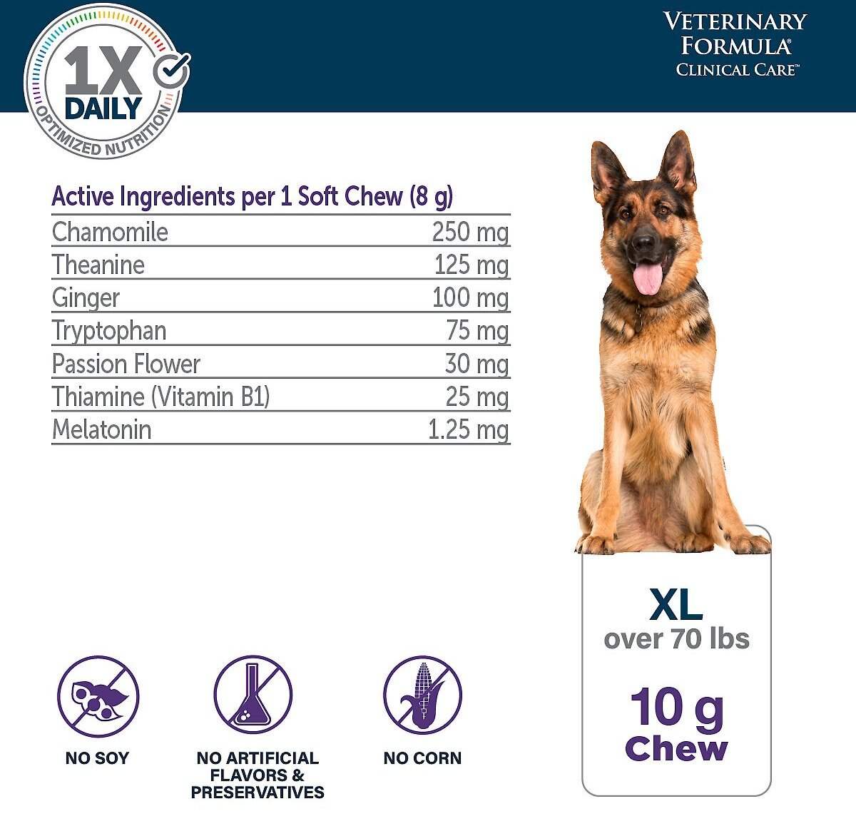 VETERINARY FORMULA CLINICAL CARE Pet Calm Plus XLarge Dog Supplement, 30 count