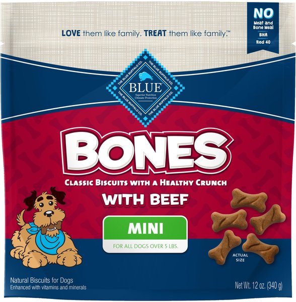 Blue Buffalo Bones Classic Biscuits Beef Mini Dog Treats, 12-oz bag slide 1 of 7