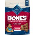 Blue Buffalo Bones Classic Biscuits Beef Dog Treats, 16-oz bag, Medium