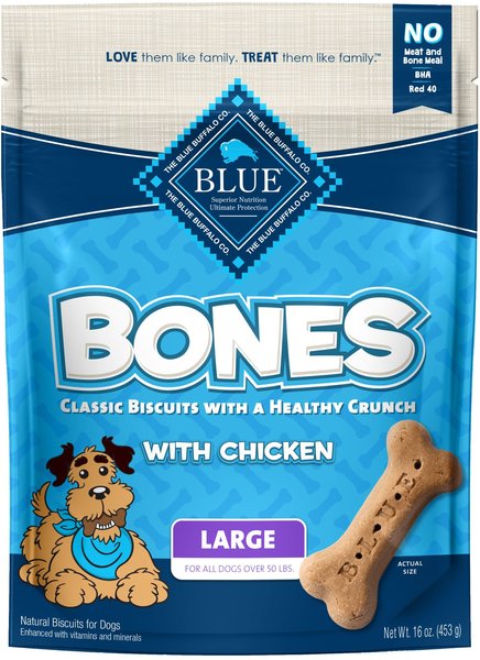 Blue Buffalo Bones Classic Biscuits Chicken Large Dog Treats, 16-oz bag slide 1 of 7