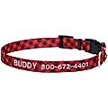 Frisco Buffalo Check Personalized Dog Collar, X-Small: 8 to 12-in neck, 5/8-in wide