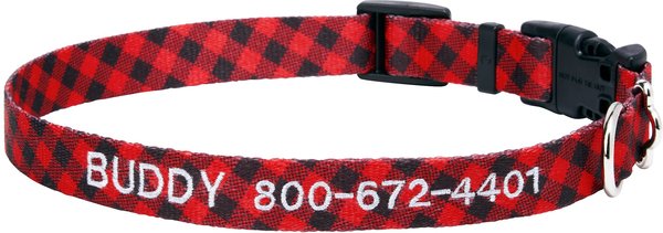 Frisco Buffalo Check Personalized Dog Collar, Medium: 14 to 20-in neck, 3/4-in wide slide 1 of 5