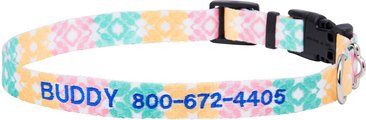 Frisco Pastel Tie Dye Polyester Personalized Dog Collar, X-Small: 8 to 12-in neck, 5/8-in wide