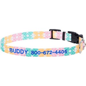 Frisco Pastel Tie Dye Polyester Personalized Dog Collar, Small: 10 to 14-in neck, 5/8-in wide