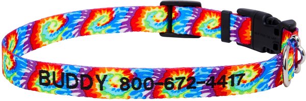 Frisco Tie Dye Swirl Polyester Personalized Dog Collar, Small: 10 to 14-in neck, 5/8-in wide slide 1 of 5
