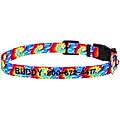 Frisco Tie Dye Swirl Polyester Personalized Dog Collar, Medium: 14 to 20-in neck, 3/4-in wide