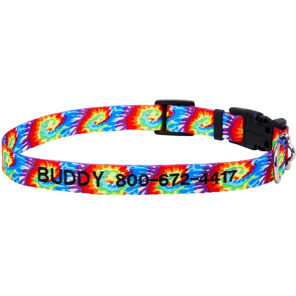 BUCKLE-DOWN Polyester Personalized Dog Collar, Caution, Small