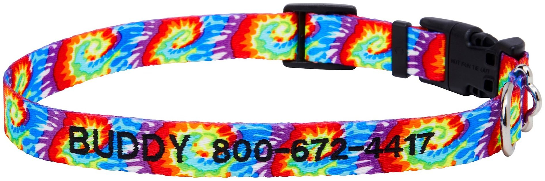 Frisco Tie Dye Swirl Polyester Personalized Dog Collar