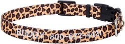 Frisco Leopard Print Polyester Personalized Dog Collar, X-Small: 8 to 12-in neck, 5/8-in wide
